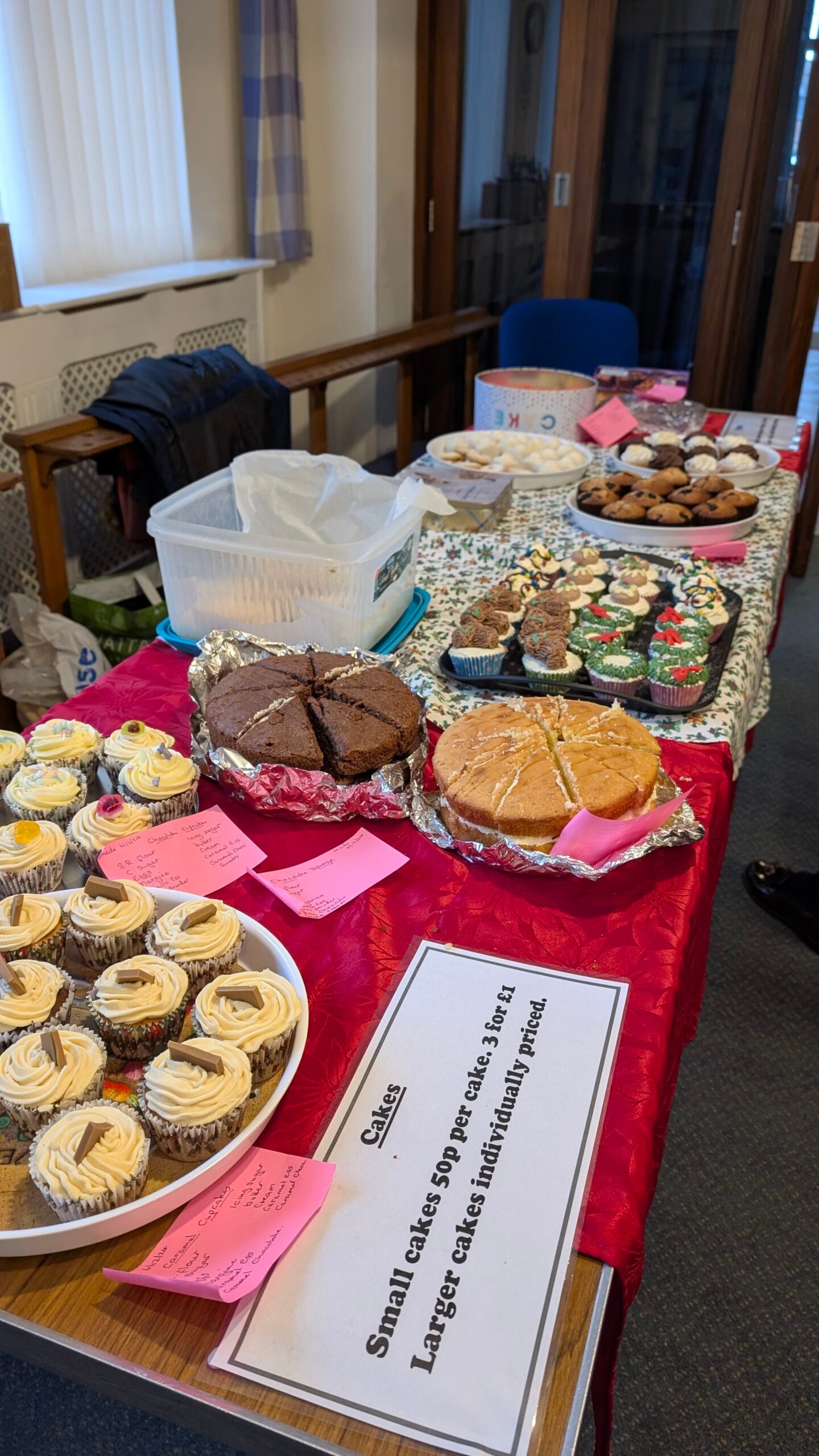 Selection of homemade cakes for sale