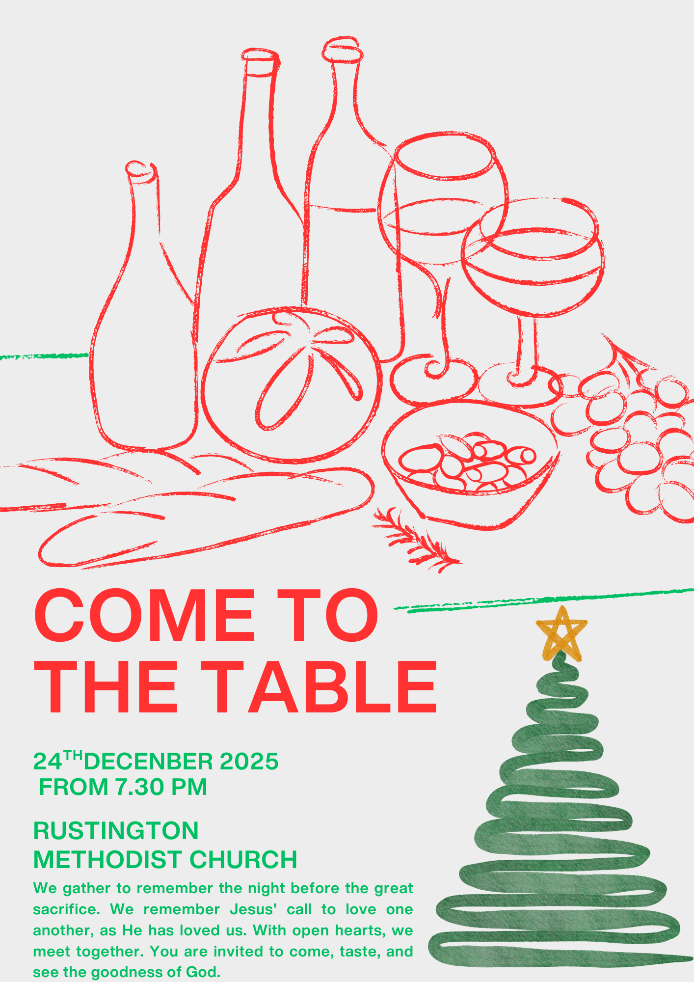Come to the table event poster
