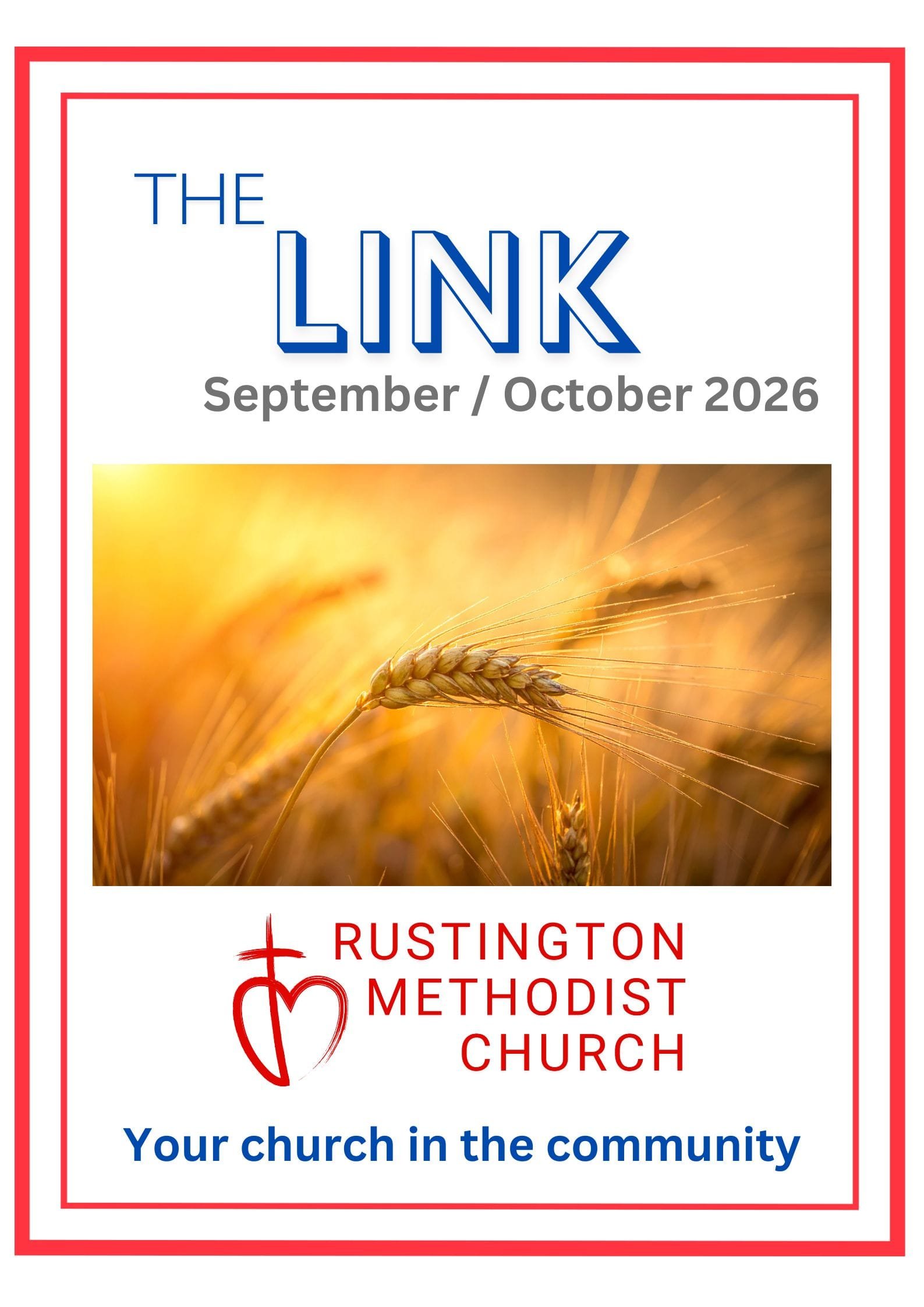 The Link Magazine Front Page with a close-up photograph of golden wheat field.